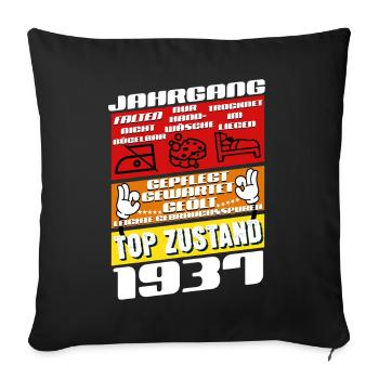 88 years old vintage 1937 birthday - Sofa pillowcase 17,3'' x 17,3'' (45 x 45 cm) - black - Front