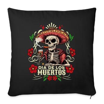 Dia De Los Muertos Totenkopf Totenschädel Tequilla - Sofakissenbezug 45 x 45 cm - Schwarz - Vorne