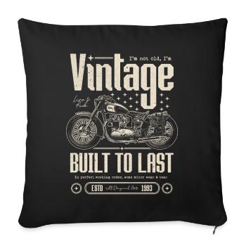 Moto Vintage Motards Moto Anniversaire 1993 - Housse de coussin décorative 45 x 45 cm - noir - Devant