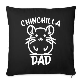 Chinchilla disant papa drôle Chinchilla cadeau - Housse de coussin décorative 45 x 45 cm - noir - Devant