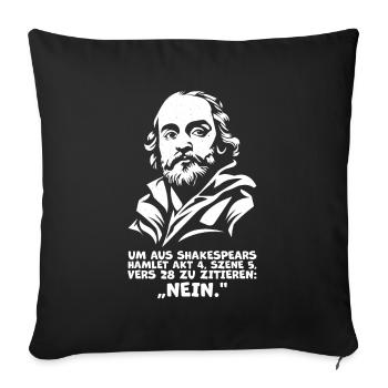 Shakespeare's 'No' Quote – Funny Hamlet Quote - Sofa pillowcase 17,3'' x 17,3'' (45 x 45 cm) - black - Front