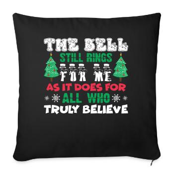 Christmas The Bell Still Rings As It Does For All - Sofa pillowcase 17,3'' x 17,3'' (45 x 45 cm) - black - Front