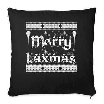 Lacrosse Christmas Merry Laxmas - Sofa pillowcase 17,3'' x 17,3'' (45 x 45 cm) - black - Front