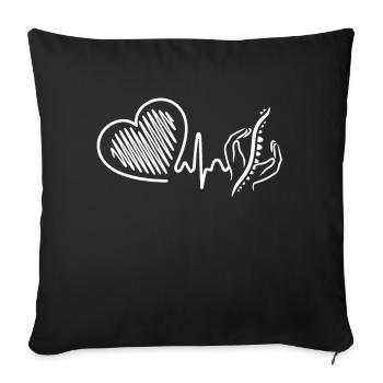Funny Massage Therapist Heartbeat - Sofa pillowcase 17,3'' x 17,3'' (45 x 45 cm) - black - Front