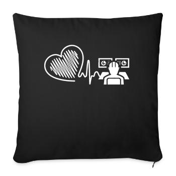 Mechanical Engineer Heartbeat - Sofa pillowcase 17,3'' x 17,3'' (45 x 45 cm) - black - Front
