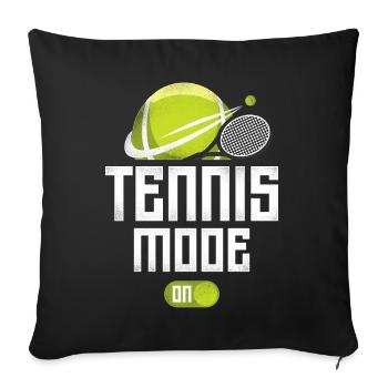 Drôle de joueur de tennis Raquette Tennis - Housse de coussin décorative 45 x 45 cm - noir - Devant