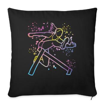 Hurdle Run Obstacle Course Kids Hurdle Run - Sofa pillowcase 17,3'' x 17,3'' (45 x 45 cm) - black - Front