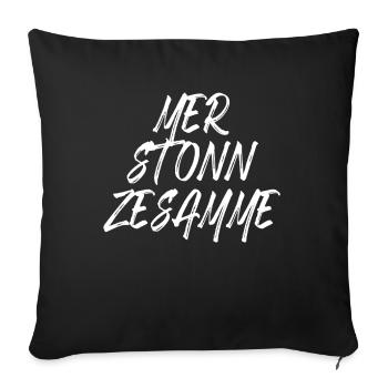 Cologne Mer Stonn Zesamme Dom Karneval Kölsch Kölner - Housse de coussin décorative 45 x 45 cm - noir - Devant