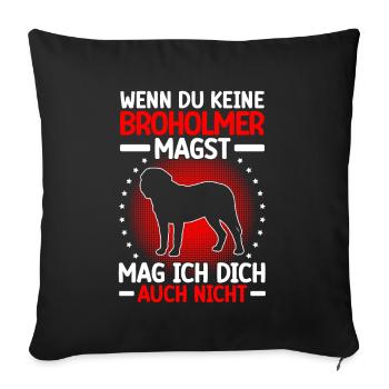 Broholmer ne t’aime pas non plus Broholmer - Housse de coussin décorative 45 x 45 cm - noir - Devant