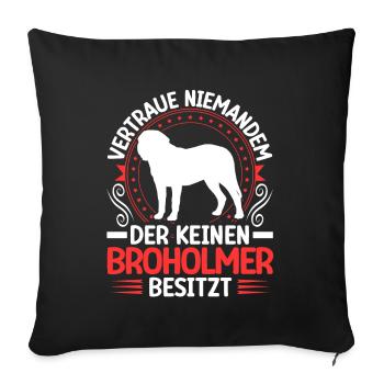 Broholmer J’ai un Broholmer - Housse de coussin décorative 45 x 45 cm - noir - Devant