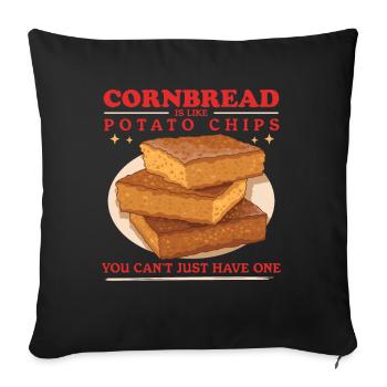Pain de maïs Pain de maïs Cadeau de pain de maïs - Housse de coussin décorative 45 x 45 cm - noir - Devant