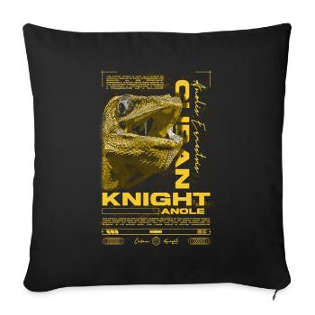 Cuban Knight Anole Reptile Keeper Lizard - Sofa pillowcase 17,3'' x 17,3'' (45 x 45 cm) - black - Front