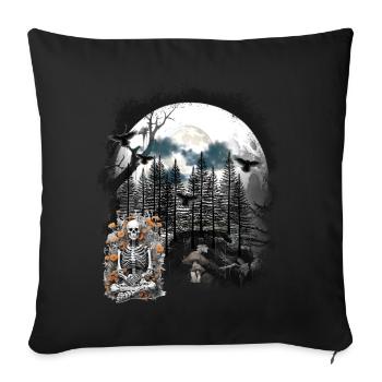 Halloween Squelette Forêt Fantôme Fantôme Fantôme - Housse de coussin décorative 45 x 45 cm - noir - Devant