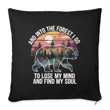 Nature Forêt Détente Résilience Randonnée Rétro - Housse de coussin décorative 45 x 45 cm - noir - Devant