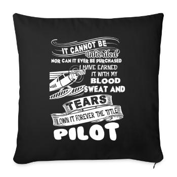 Pilot Forever The Title Pilot - Sofa pillowcase 17,3'' x 17,3'' (45 x 45 cm) - black - Front