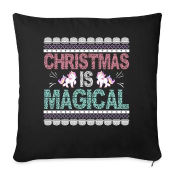 Funny Christmas Is Magical - Sofa pillowcase 17,3'' x 17,3'' (45 x 45 cm) - black - Front