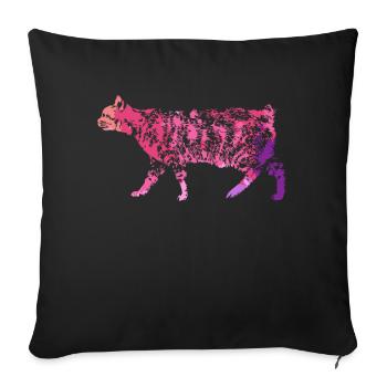 Manx cat Manx cat Colorful - Sofa pillowcase 17,3'' x 17,3'' (45 x 45 cm) - black - Front
