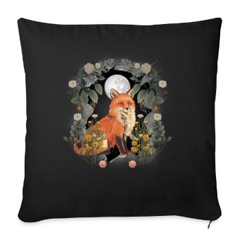 mystical forest animals nature fox foxes fairy tale child - Sofa pillowcase 17,3'' x 17,3'' (45 x 45 cm) - black - Front