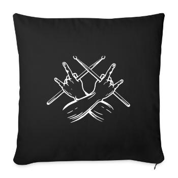 Schlagzeug Drums Drumstick Drummer Musik Band Rock - Sofakissenbezug 45 x 45 cm - Schwarz - Vorne