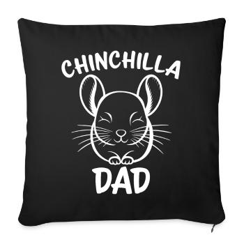 Chinchilla disant papa drôle Chinchilla cadeau - Housse de coussin décorative 45 x 45 cm - noir - Devant