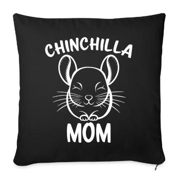 Chinchilla disant maman drôle Chinchilla cadeau - Housse de coussin décorative 45 x 45 cm - noir - Devant