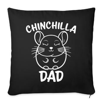 Chinchilla disant papa drôle Chinchilla cadeau - Housse de coussin décorative 45 x 45 cm - noir - Devant