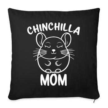 Chinchilla disant maman drôle Chinchilla cadeau - Housse de coussin décorative 45 x 45 cm - noir - Devant