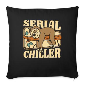 Refroidisseur en série Folivora Pilosa à gorge brune - Housse de coussin décorative 45 x 45 cm - noir - Devant