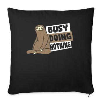 Busy Doing Nothing Brown-Throated Pilosa Folivora - Sofa pillowcase 17,3'' x 17,3'' (45 x 45 cm) - black - Front