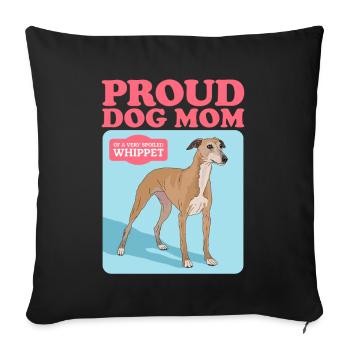 Whippet Mom Petit lévrier anglais Cadeau - Housse de coussin décorative 45 x 45 cm - noir - Devant