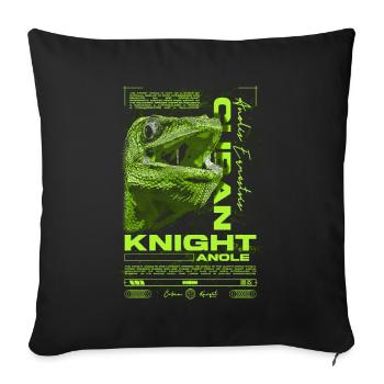 Cuban Knight Anole Reptile Keeper Lizard - Sofa pillowcase 17,3'' x 17,3'' (45 x 45 cm) - black - Front