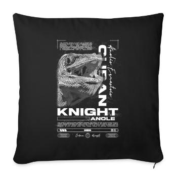 Cuban Knight Anole Reptile Keeper Lizard - Sofa pillowcase 17,3'' x 17,3'' (45 x 45 cm) - black - Front