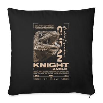 Cuban Knight Anole Reptile Keeper Lizard - Sofa pillowcase 17,3'' x 17,3'' (45 x 45 cm) - black - Front