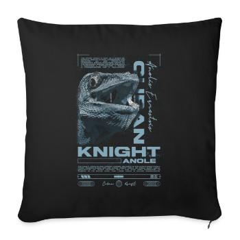Cuban Knight Anole Reptile Keeper Lizard - Sofa pillowcase 17,3'' x 17,3'' (45 x 45 cm) - black - Front