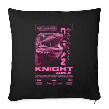 Cuban Knight Anole Reptile Keeper Lizard - Sofa pillowcase 17,3'' x 17,3'' (45 x 45 cm) - black - Front