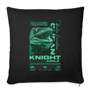 Cuban Knight Anole Reptile Keeper Lizard - Sofa pillowcase 17,3'' x 17,3'' (45 x 45 cm) - black - Front
