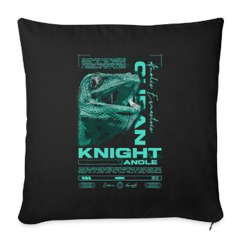 Cuban Knight Anole Reptile Keeper Lizard - Sofa pillowcase 17,3'' x 17,3'' (45 x 45 cm) - black - Front