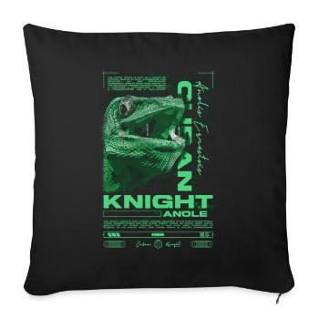 Cuban Knight Anole Reptile Keeper Lizard - Sofa pillowcase 17,3'' x 17,3'' (45 x 45 cm) - black - Front