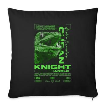 Cuban Knight Anole Reptile Keeper Lizard - Sofa pillowcase 17,3'' x 17,3'' (45 x 45 cm) - black - Front