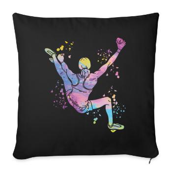 Boulderer Colorsplash Boulder Bouldern - Sofakissenbezug 45 x 45 cm - Schwarz - Vorne