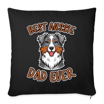 Australian Shepherd Papa Lustiges Aussie Geschenk - Sofakissenbezug 45 x 45 cm - Schwarz - Vorne
