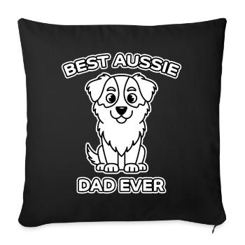 Australian Shepherd Dad Funny Aussie Gift - Sofa pillowcase 17,3'' x 17,3'' (45 x 45 cm) - black - Front