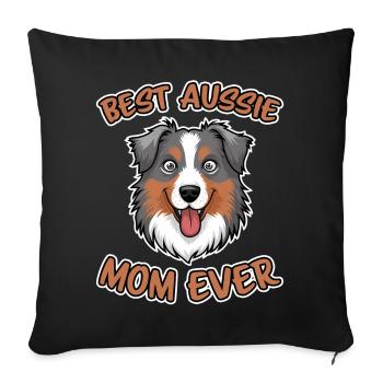 Australian Shepherd Mom Funny Aussie Gift - Sofa pillowcase 17,3'' x 17,3'' (45 x 45 cm) - black - Front