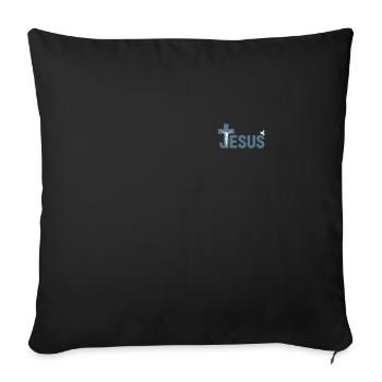 Jésus-Christ Christianisme Dieu Bible - Housse de coussin décorative 45 x 45 cm - noir - Devant