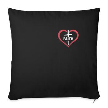 Jesus Christ Christian Christianity God Bible - Sofa pillowcase 17,3'' x 17,3'' (45 x 45 cm) - black - Front
