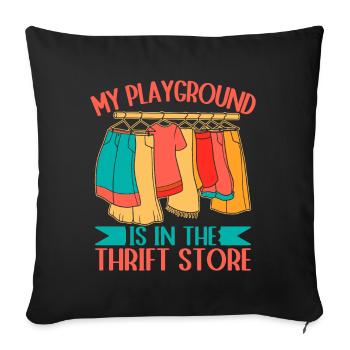 Thrift Shopper My Playground The Thrift Store - Sofa pillowcase 17,3'' x 17,3'' (45 x 45 cm) - black - Front