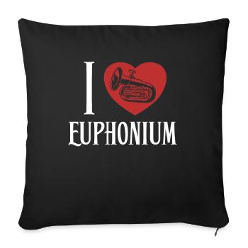 J’adore Euphonium Instrument Euphonist - Housse de coussin décorative 45 x 45 cm - noir - Devant
