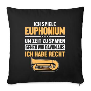 Euphoniumspieler hat immer Recht Euphonist Player - Housse de coussin décorative 45 x 45 cm - noir - Devant