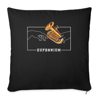 Michelangelo Creation of Adam Euphonium Euphonist - Sofa pillowcase 17,3'' x 17,3'' (45 x 45 cm) - black - Front