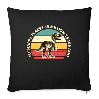 Fossil Hunter My Happy Place Fossil Collecting - Sofa pillowcase 17,3'' x 17,3'' (45 x 45 cm) - black - Front